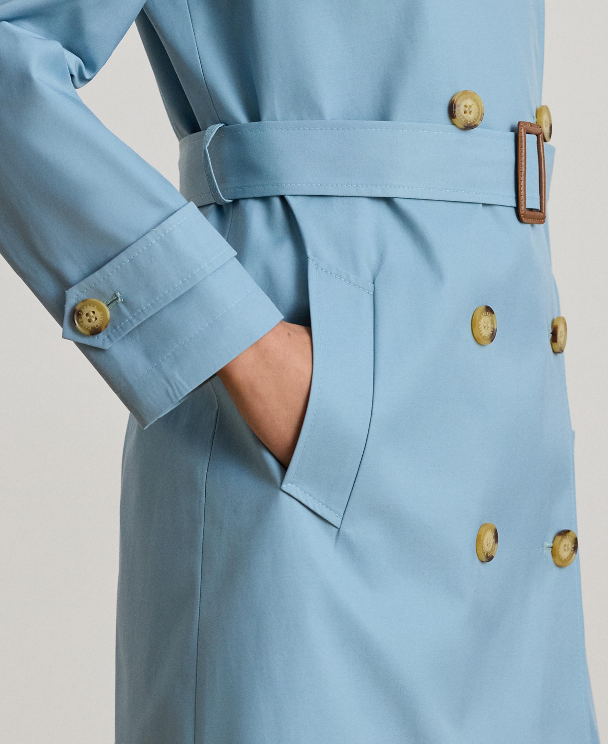 Lauren Ralph Womens Double-Breasted Belted Trench Coat