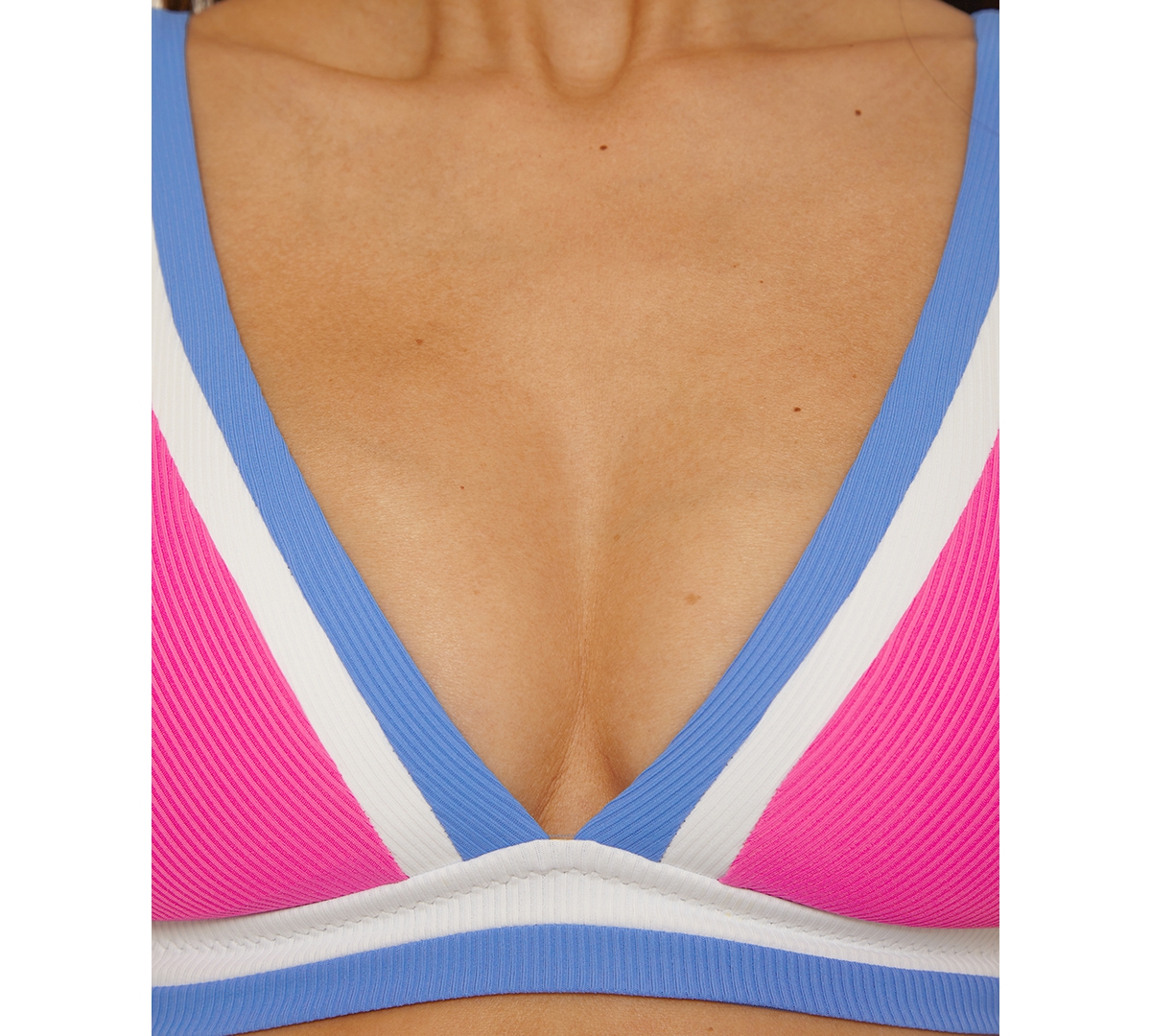 Becca Women's Coast Line Fine Rib Color-Block Swim Top
