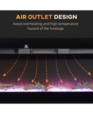 50" Recessed or Wall Mounted Electric Fireplace w/ Remote Control