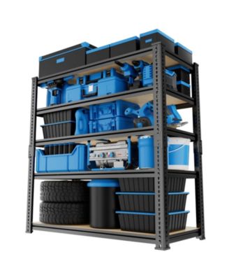 36 in W x 72 in H x 18 in D Adjustable MDF Heavy Duty Metal Shelving Unit