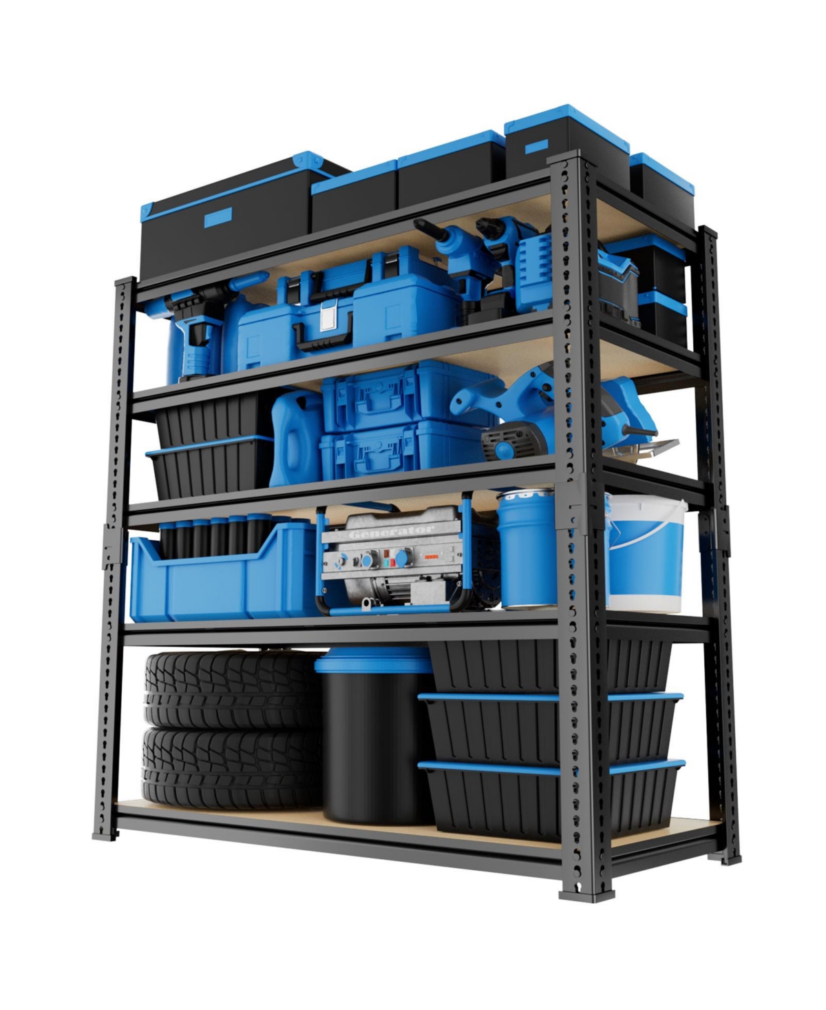 Lovmor 36 in W x 72 in H x 18 in D Adjustable Mdf Heavy Duty Metal Shelving Unit