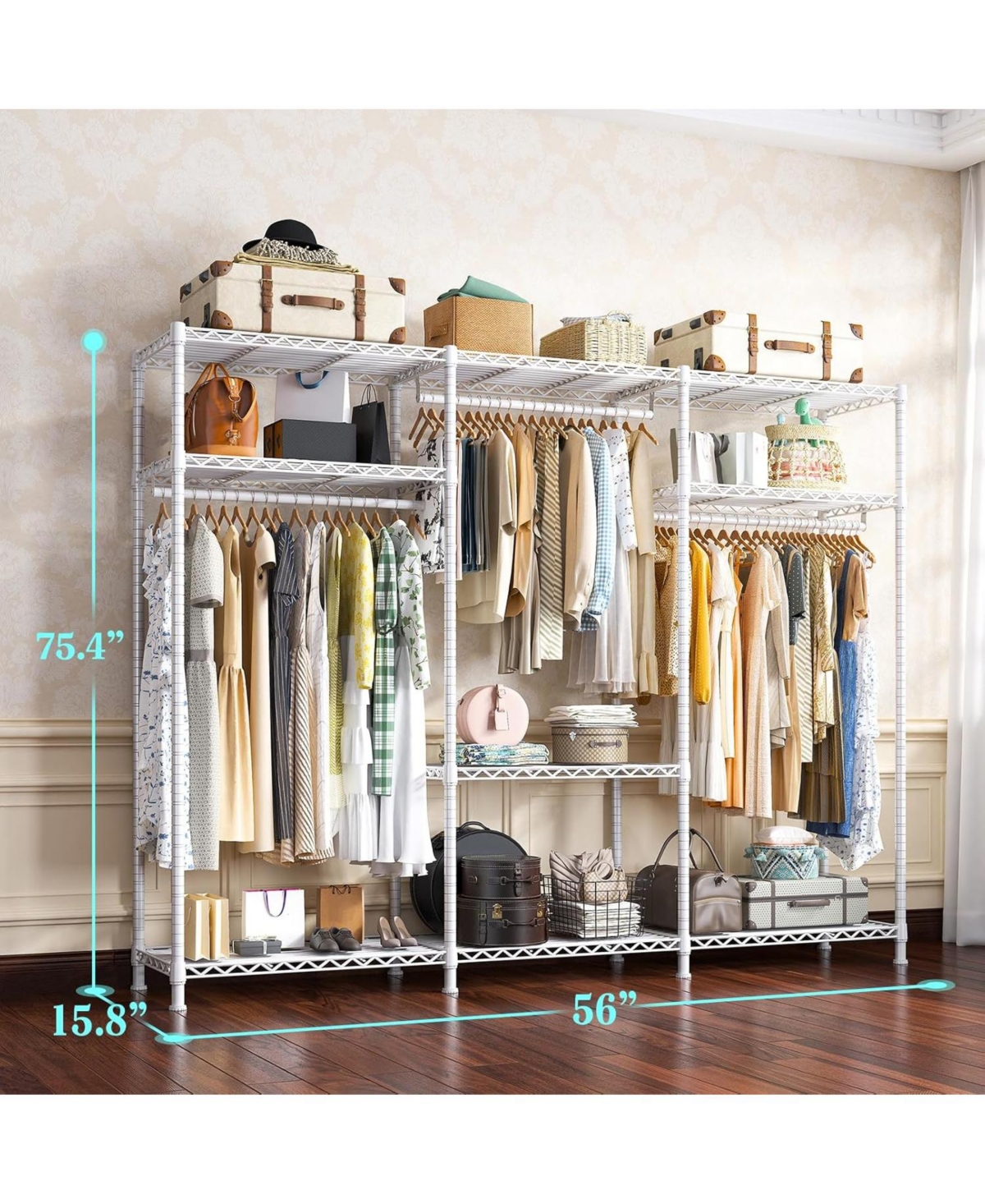 Raybee Heavy Duty Adjustable Clothes Rack 795 lbs Load Garment Rack