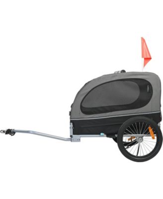 Foldable Pet Bike Trailer with Universal Coupler, Holds up to 88 lbs., Black & Gray
