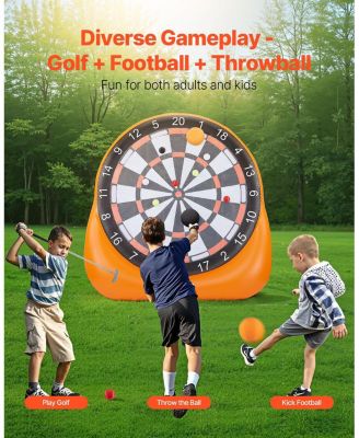 Inflatable Soccer Dart Board Giant 6-Foot Target with Balls and Pump