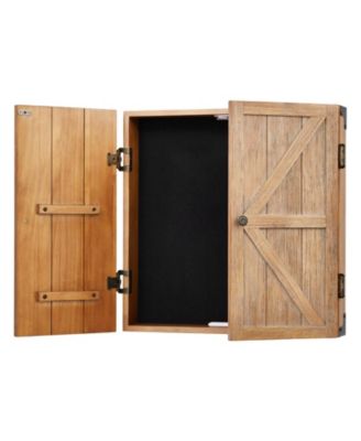 Dartboard Cabinet Solid Wood Hideaway Cabinet with Scoreboard (No Dartboard)