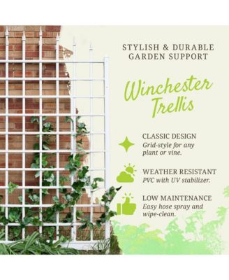 Dura-Trel Winchester 57 x 95 Inch PVC Vinyl Outdoor Garden Patio Trellis, White