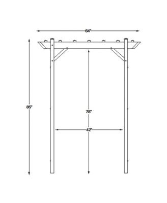 Dura-Trel Providence Arbor 64" x 85" PVC Outdoor Garden Arch Trellis, White