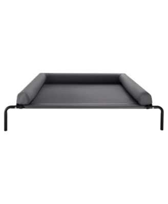 Steel Frame Portable Elevated Pet Cot with Washable Pillow, XL, Gray
