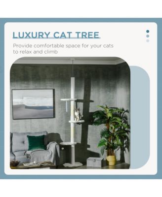 88.5"-100.5" Adjustable Height Cat Tree with Cloud Shape Platforms