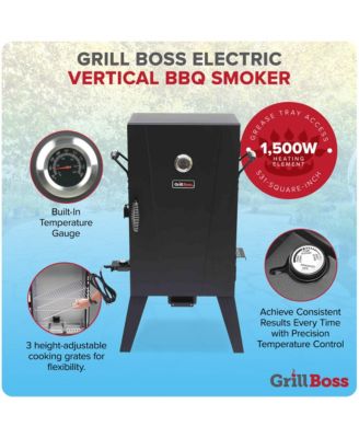 1500 Watt Electric Vertical Smoker with 531 Sq In Cooking Area, Black