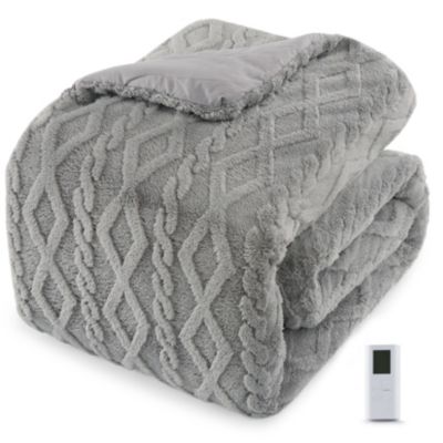 King Size Tufted Electric Heated Comforter Blanket with Wireless 2-Zone Controller 104" x 90"