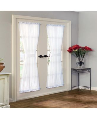Rhapsody Lined Light Filtering Window Treatment for Doors Rod Pocket Curtain Door Panel 54" x 72" White