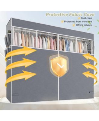 Clothes Rack with Cover,1150LBS Heavy Duty Clothing Rack for Hanging Clothes,Adjustable Portable