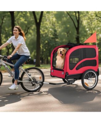 Heavy-Duty Pet Bike Trailer with Internal Leash, Holds up to 100 lbs