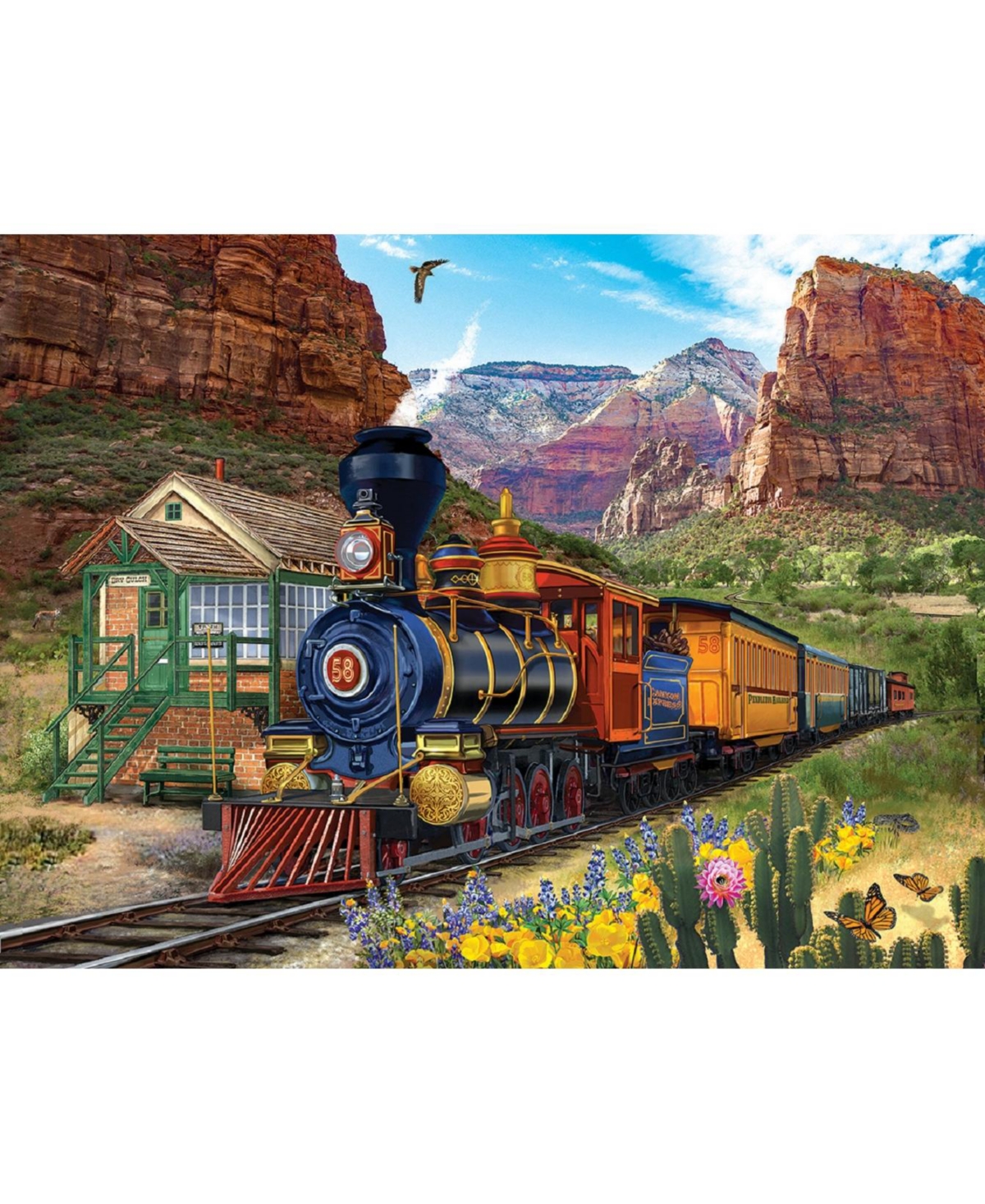 SunsOut Stopping at Dry Gulch 300 piece Jigsaw Puzzle for Adults