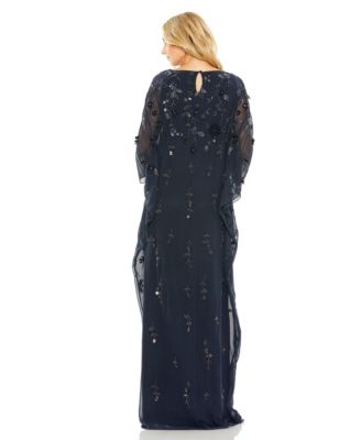 Women's Floral Embellished Trapeze Gown.