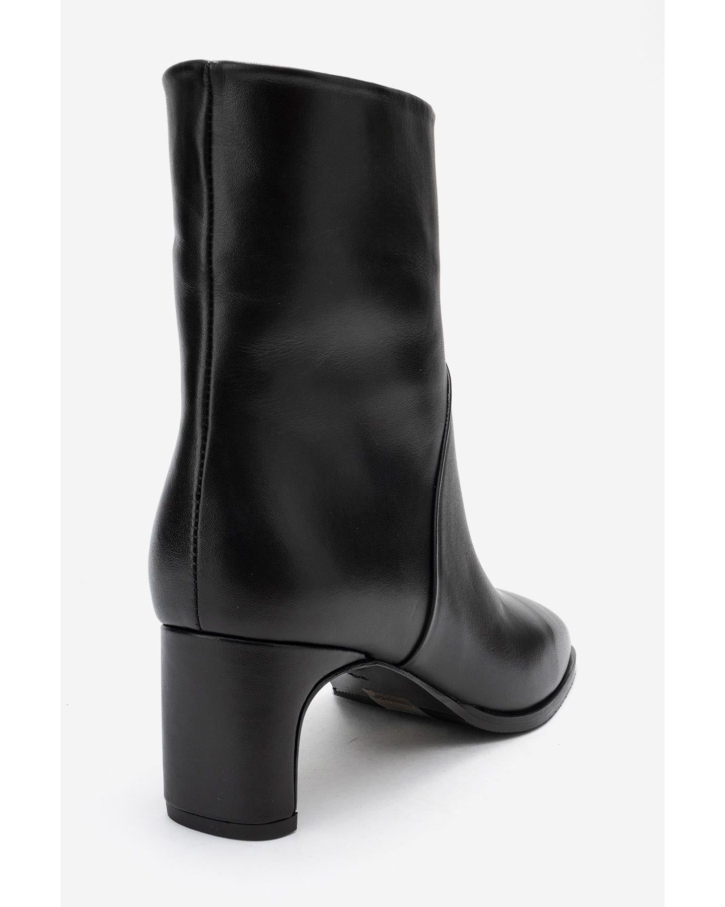 Женские ботинки Forever & Always Shoes Nordy Leather Boot, цвет: Чёрный — фото 3
