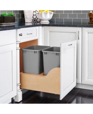 Double Pullout Trash Cans 35 qt. w/ Soft-close Slides, 4WCSC-2135DM-2