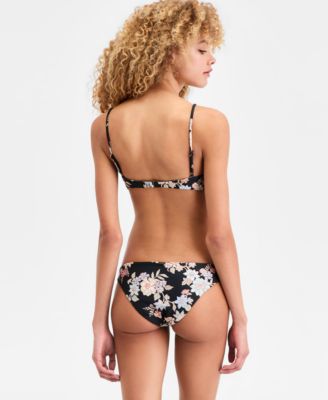 Women's Bali Floral Pismo Center-Front Knot Bikini Tri Swim Top