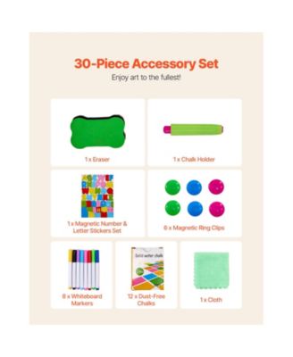 Wooden Kids Art Easel 2-in-1 Magnetic, Chalkboard, Paper Roll