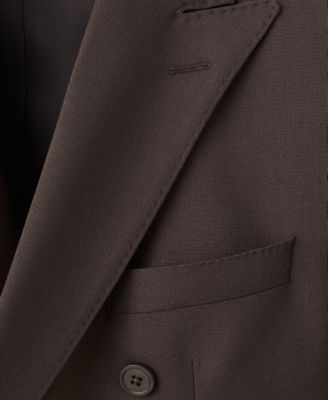Men's Italian Wool Double-Breasted Suit Jacket