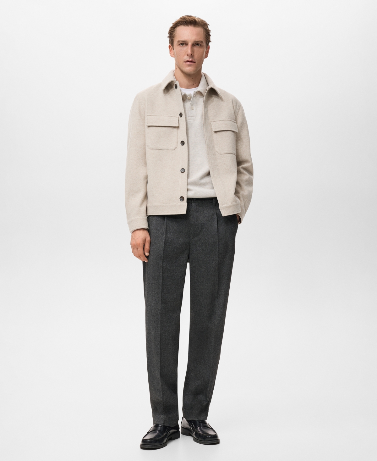 Mango Men's Pockets Flannel Overshirt