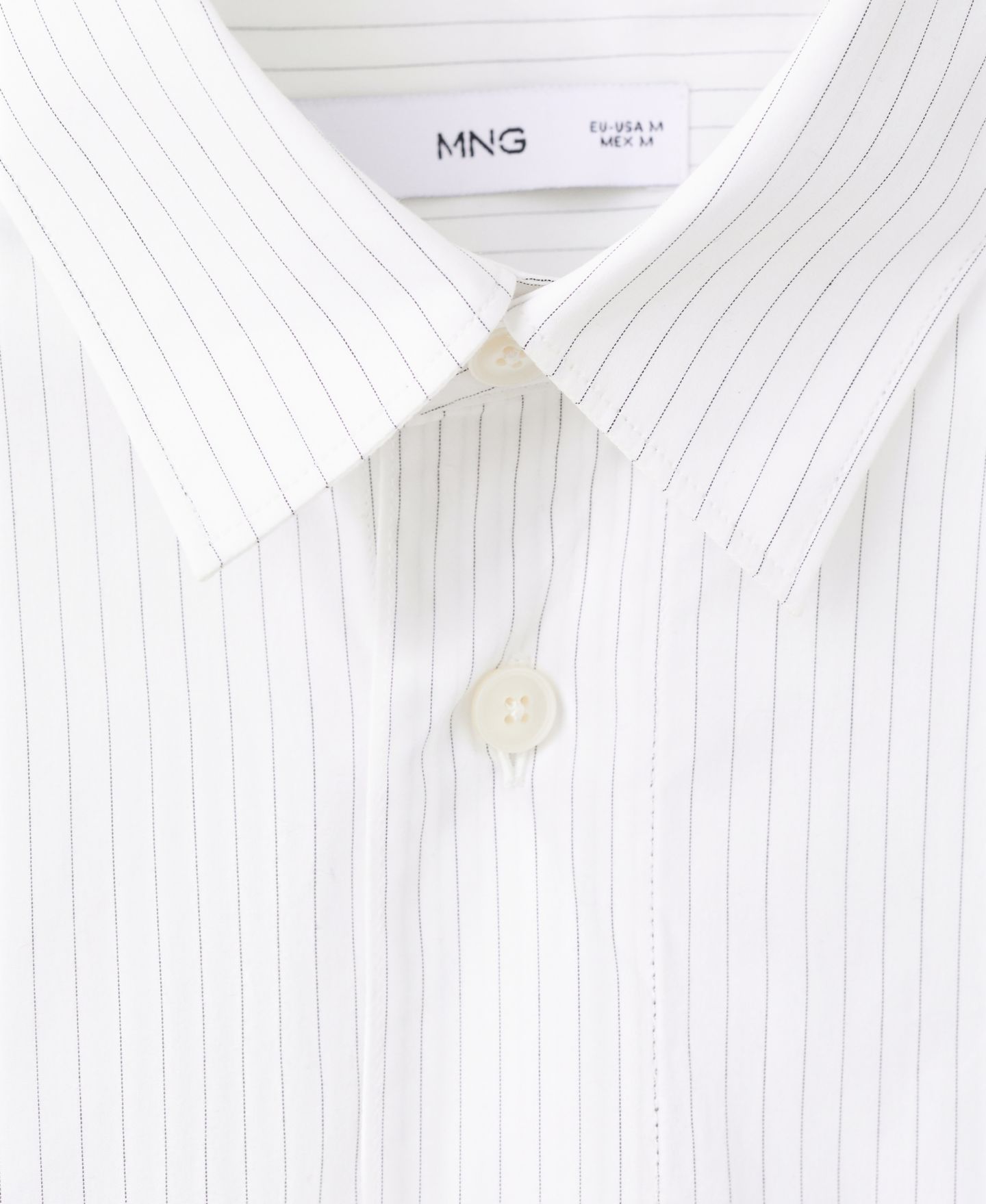 Мужская рубашка Mango Cotton Striped Relaxed-Fit, цвет: Белый — фото 3