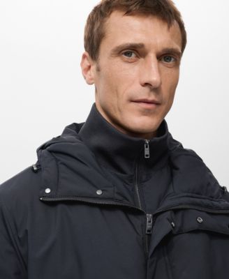 Men's Detachable Water-Repellent Quilted Parka