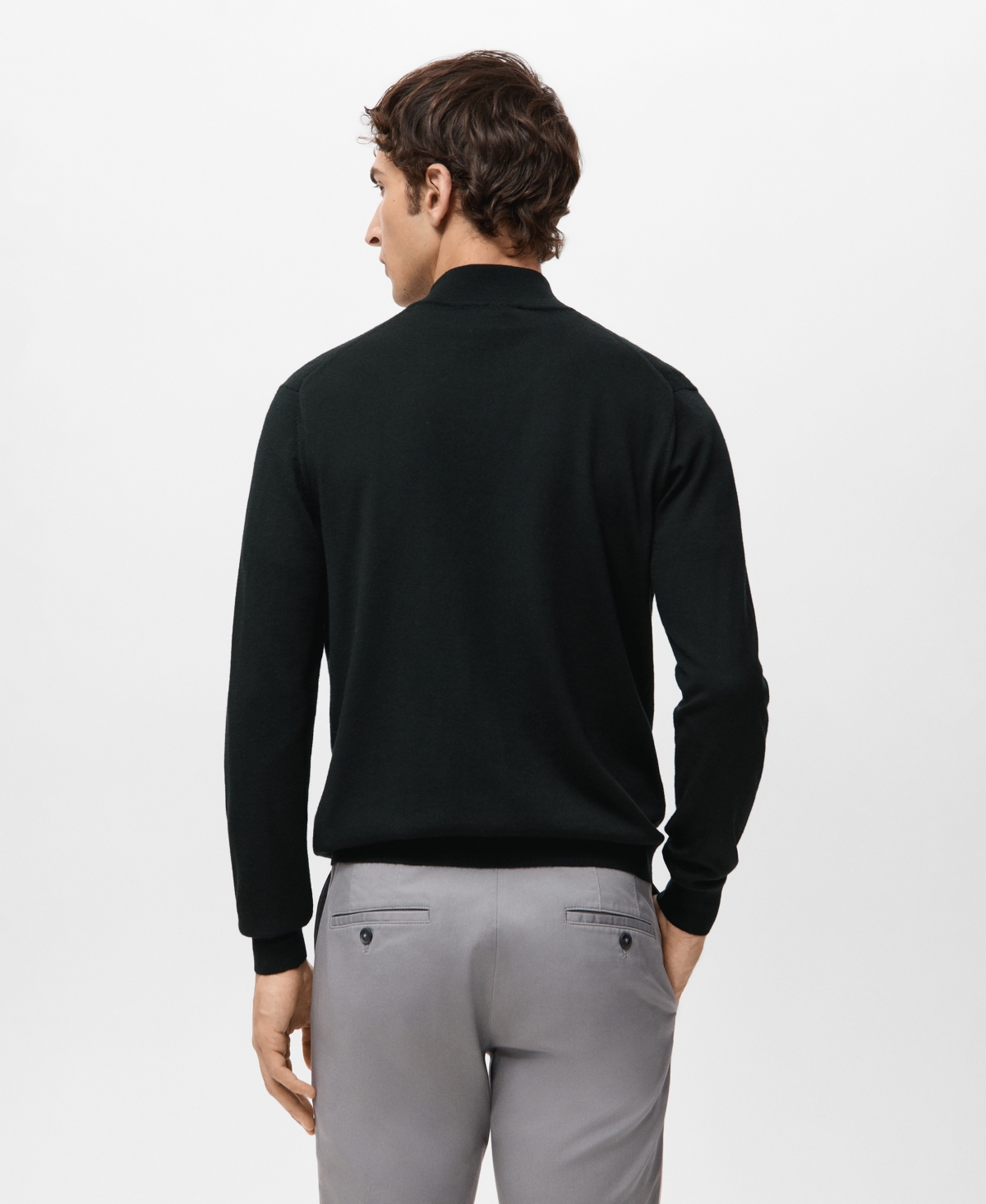 Mango Men's Perkins Neck Wool Sweater