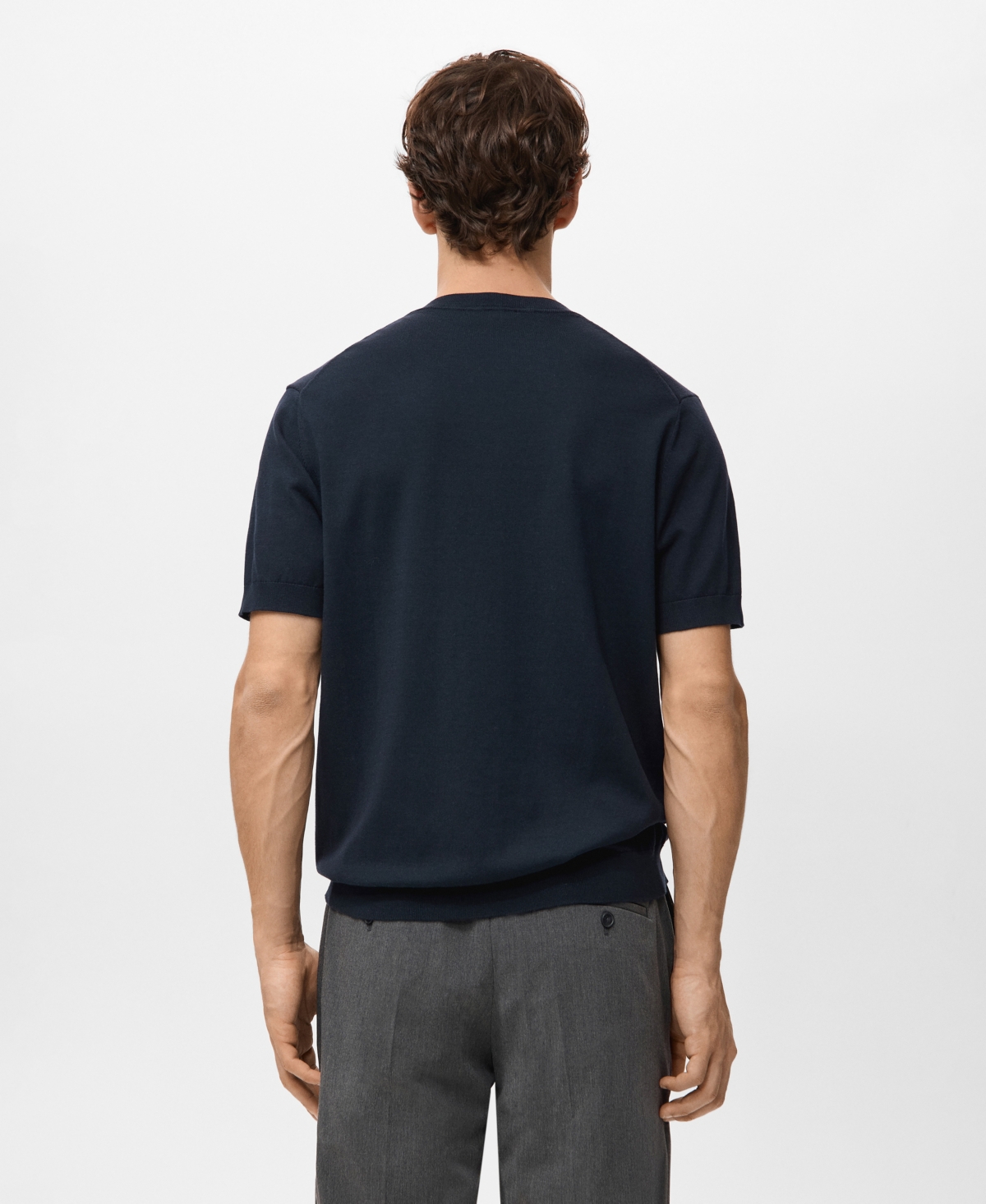 Mango Men's Cotton Fine-Knit T-Shirt