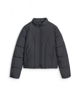 Women's down jacket with synthetic filling - black