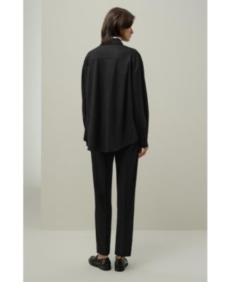 Women's Silk-Wool Oversized Warm Shirt