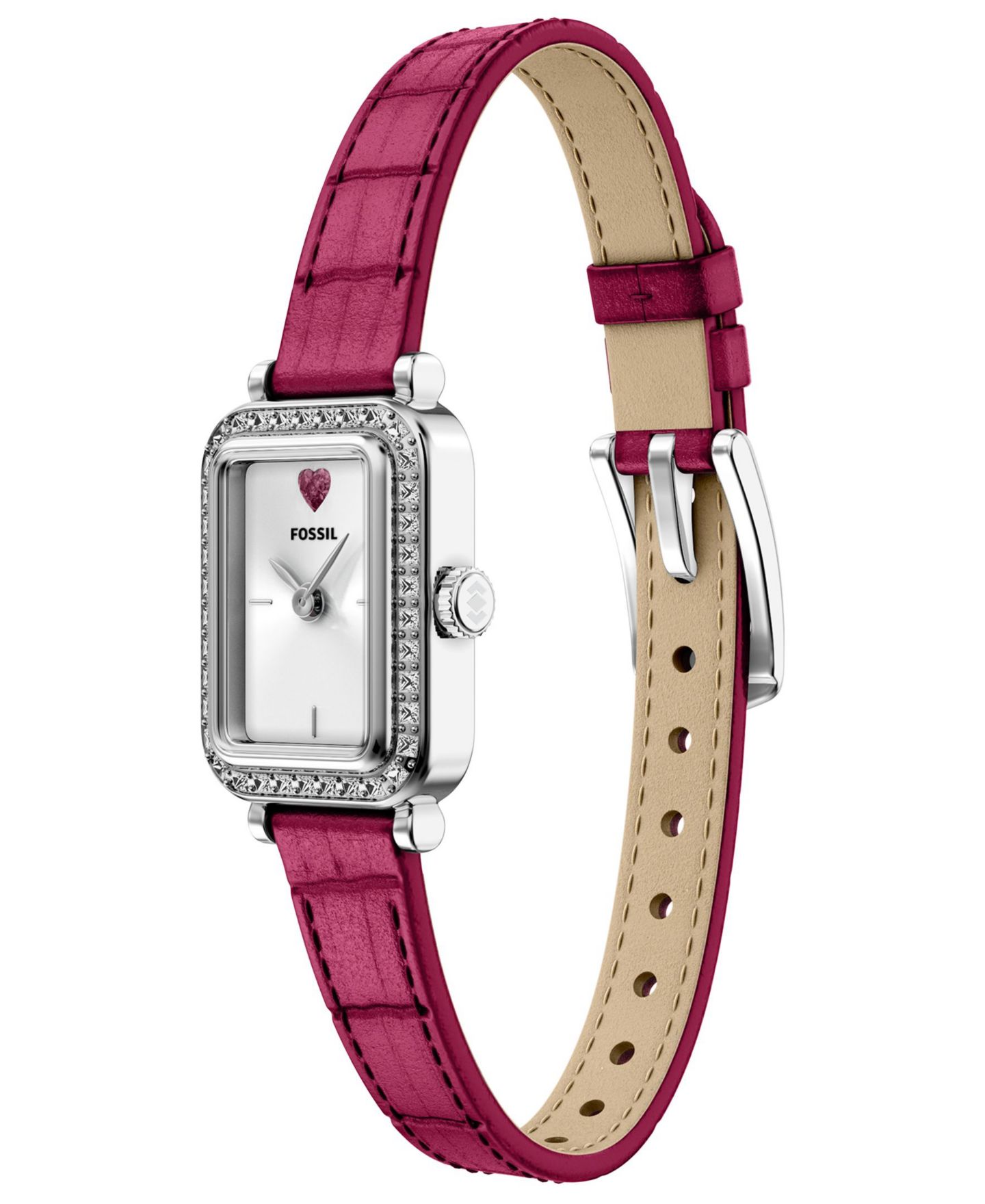 Женские часы Fossil Raquel Two-Hand Pink Leather Watch, 18mm — фото 5