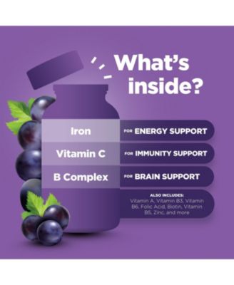 Adult Iron Vitamin Gummies, Grape, 60ct