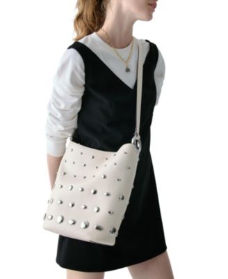 Halo Medium Studded Leather Bucket Bag