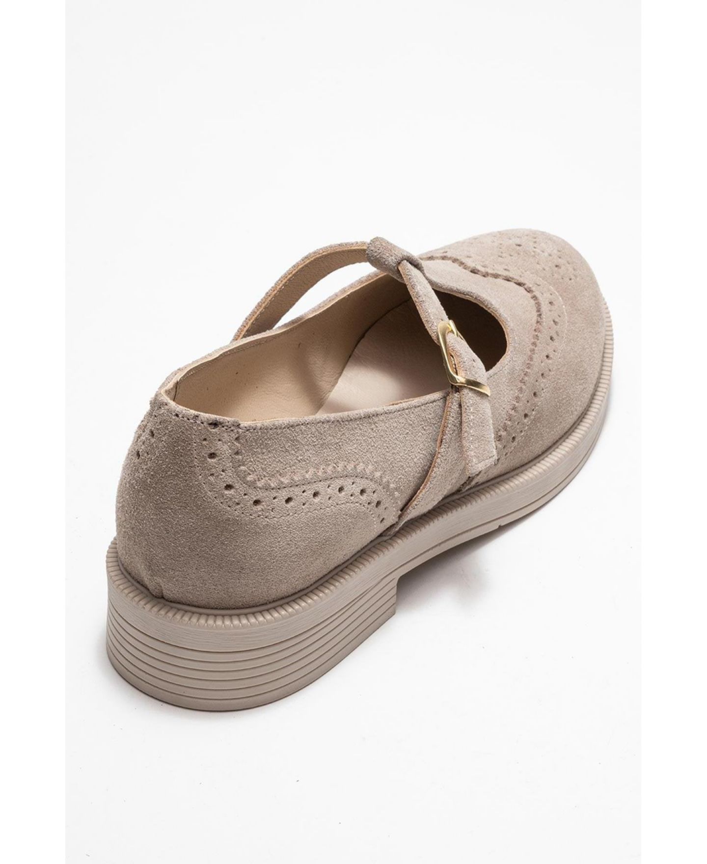 Женские туфли Forever & Always Shoes Janney Leather Strap, цвет: Бежевый замшевый кожаный — фото 5