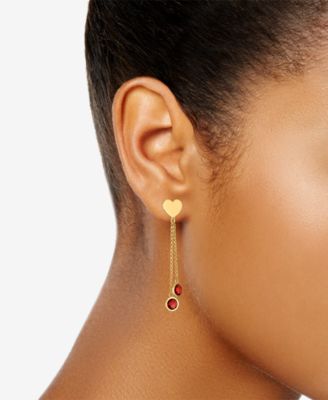 Garnet (4-3/4 ct. t.w.) Polished Heart Drop Earrings in 14k Gold Over Sterling Silver (Also available in Citrine)