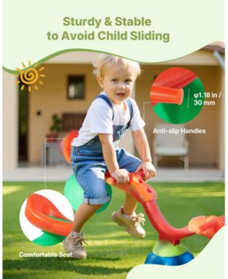 Kids Seesaw, Sit and Spin Teeter Totter with Handles and 55 lb Capacity per Seat for Ages 3+, Multi-Colored
