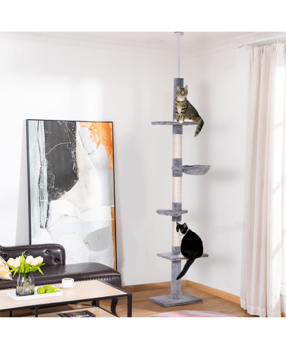 Aostirmotor 9' Adjustable Height Floor Cat Tree