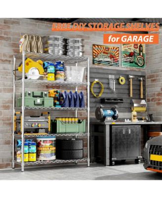 5-Tier 36 in W x 72 in H x 14 in D Height Adjustable Garage Wire Shelving Unit