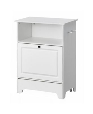 Elevated Pet Feeding Station with Tilt-Out Storage Cabinet, Small