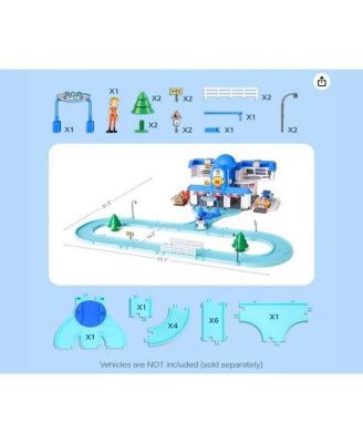 Exclusive Transforming Headquarters Playset – Emergency Rescue Center & Race Track for Die-Cast Cars (Die-Cast Cars not included)