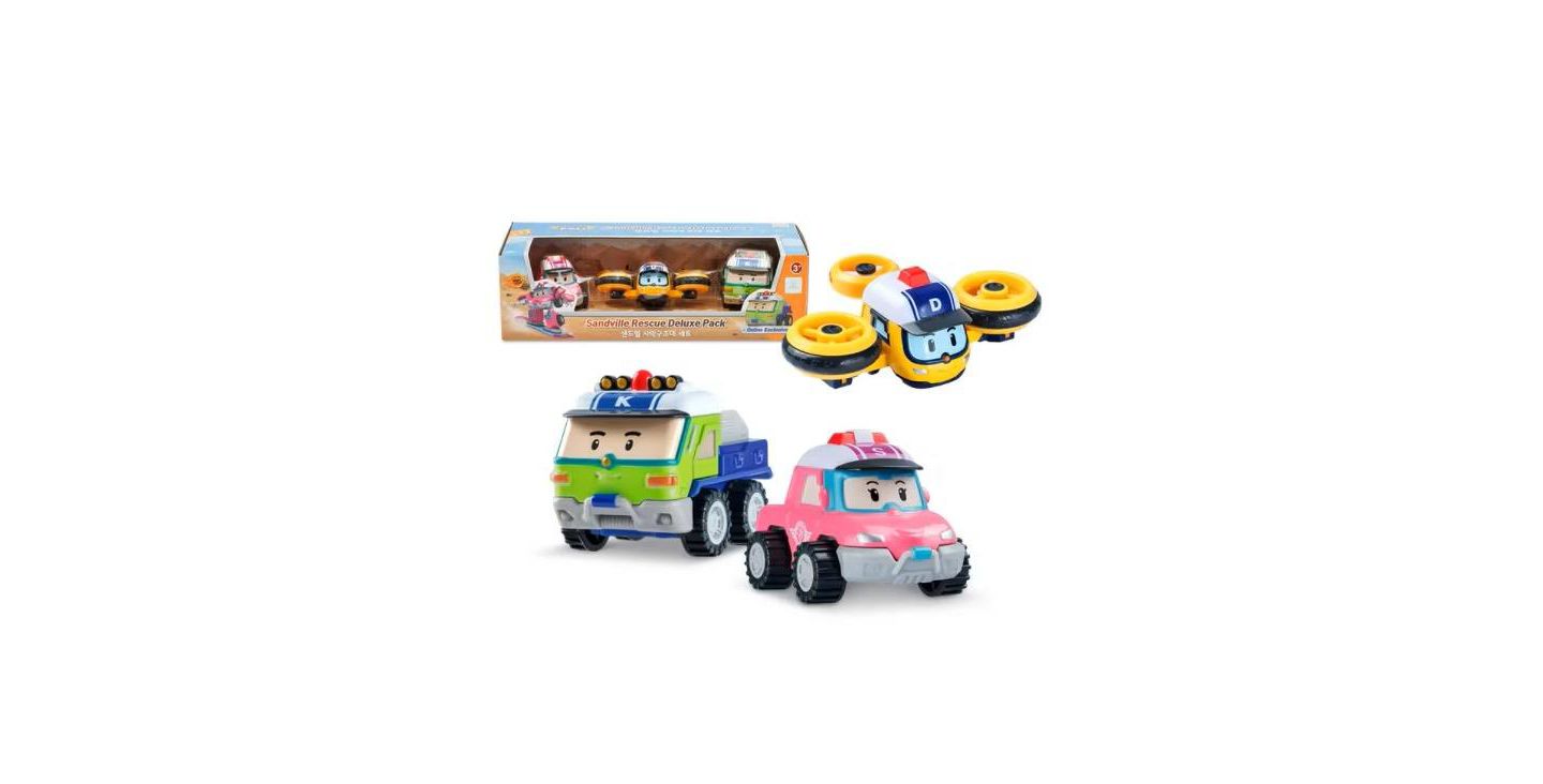 Детские игрушки Robocar Poli Sandville Die-Cast Rescue Vehicle 3-Piece Set — фото 2
