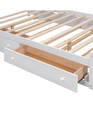 Full Size Wooden Bed With All-In-One Cabinet, Shelf And Sockets