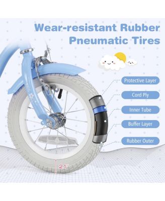 12 Inch Kids Bike with Adjustable Handlebar and Seat for 3-4 Year Old