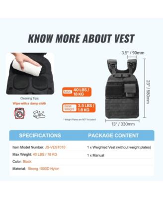 Weighted Vest, 40 lb Adjustable Workout Vest for Men and Women, Strength and Endurance Training for Running, Jogging and Fitness
