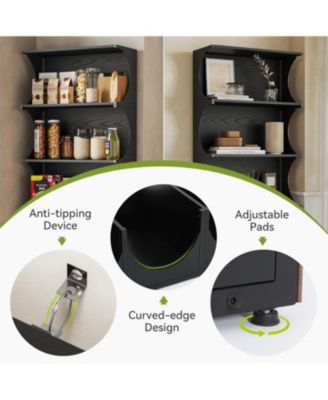 5-Tier Bookcase, 70.8" Tall Open Shelf with Curved-Edge Design, Modern Display & Storage Shelf