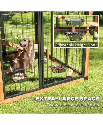 Extra Large Dog House with Activity Platform, Storage Cabinet