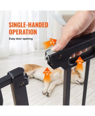 Extra-Wide Walk-Thru Safety Gate with Auto-Close, 29.5"-48.4", Black