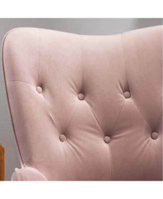 Contemporary Silky Velvet Tufted Button Back Accent Chair